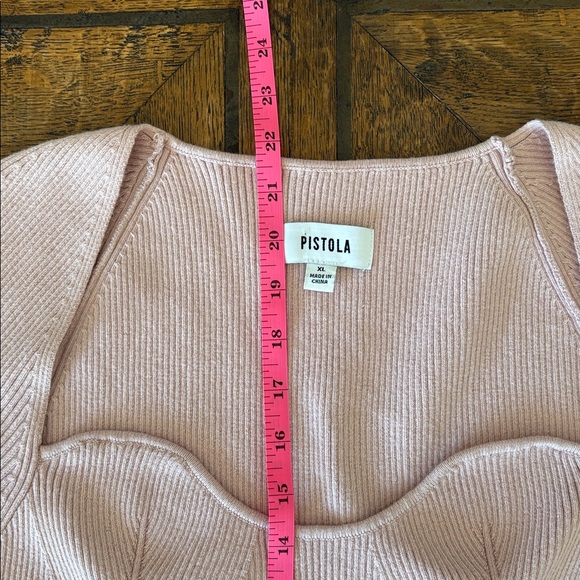 Pistola Light Pink Short Sleeve Sweater - Picture 6 of 7